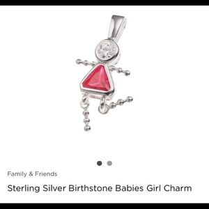 Sterling silver birthstone July girl child baby